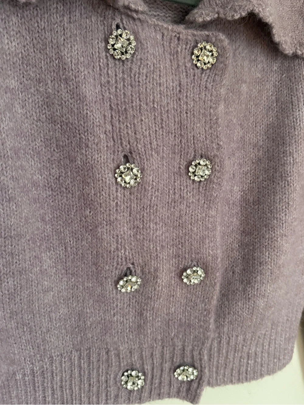 Zara Dusty Purple Knit Cardigan - Picture 2 of 8